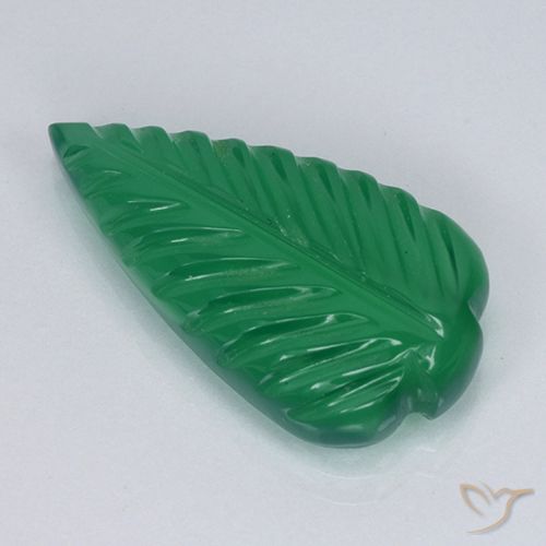 Agate Vert moyen naturelle Taille Fleur, 3.68 ct, Translucide