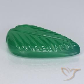 Agate Vert moyen naturelle Taille Fleur, 3.68 ct, Translucide