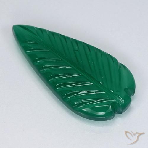 Agate Vert profond moyen naturelle Fantaisie, 3.17 ct, Translucide