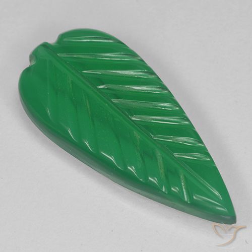 Agate Vert moyen naturelle Taille Fleur, 3.24 ct, Translucide