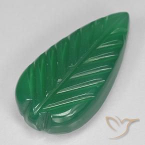 Agate Vert chaud naturelle Taille Fleur, 3.98 ct, Translucide