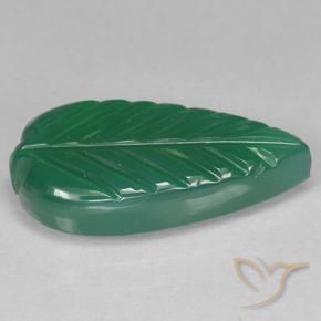 Agate Vert chaud naturelle Taille Fleur, 3.98 ct, Translucide
