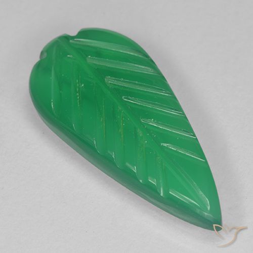 Agate Vert trèfle naturelle Taille Fleur, 3.06 ct, Translucide