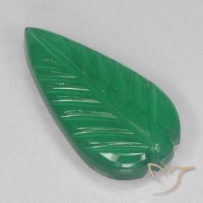 Agate Vert chaud naturelle Taille Fleur, 2.74 ct, Translucide