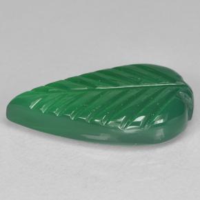Agate Vert moyen naturelle Taille Fleur, 4.27 ct, Translucide
