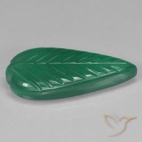 Agate Vert chaud naturelle Taille Fleur, 3.30 ct, Translucide