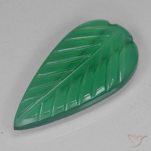 2.75ct Naturel Vert moyen Agate, Taille Fleur, Transparent