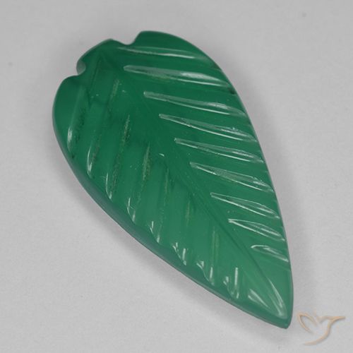 Agate Vert moyen naturelle Taille Fleur, 2.19 ct, Translucide