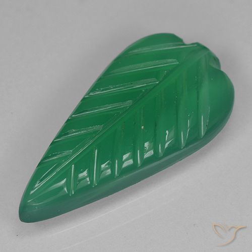 Agate Vert chaud naturelle Taille Fleur, 2.80 ct, Translucide
