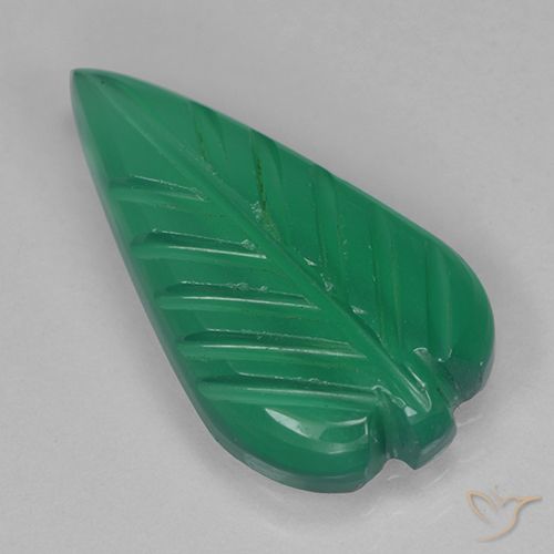 2.16ct Naturel Vert chaud Agate, Taille Fleur, Translucide