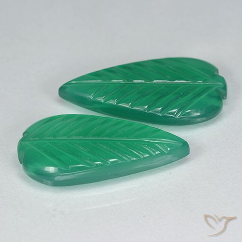 6.44ctw Naturel Vert chaud Agate, Taille Fleur, Translucide