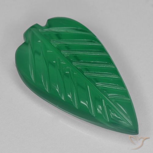 3.00ct Naturel Vert moyen Agate, Taille Fleur, Translucide