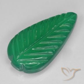 Agate Vert chaud naturelle Taille Fleur, 4.46 ct, Translucide