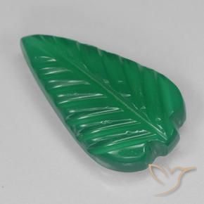 Agate Vert moyen naturelle Taille Fleur, 2.62 ct, Translucide