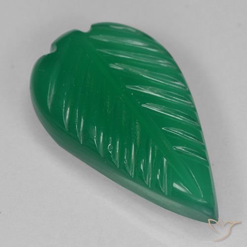 Agate Vert moyen naturelle Taille Fleur, 3.07 ct, Translucide