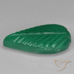 Agate Vert moyen naturelle Taille Fleur, 3.07 ct, Translucide
