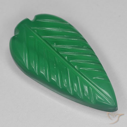 3.52ct Naturel Vert moyen Agate, Taille Fleur, Translucide