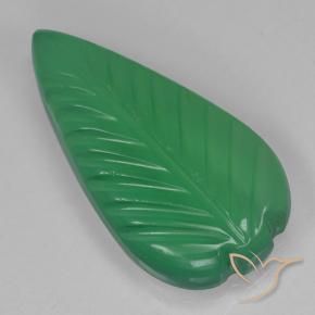 Agate Vert basilic léger naturelle Taille Fleur, 4.29 ct, Translucide