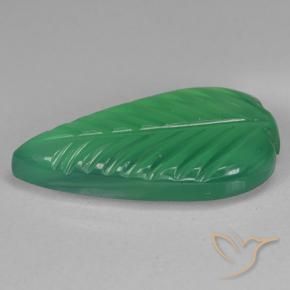 Agate Vert basilic léger naturelle Taille Fleur, 4.29 ct, Translucide