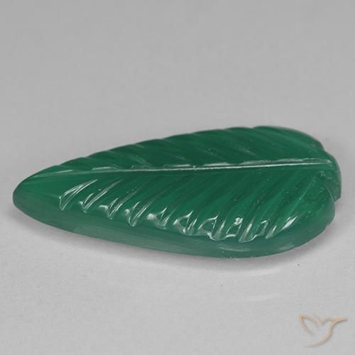 Agate Vert foncé moyen naturelle Fantaisie, 3.22 ct, Translucide