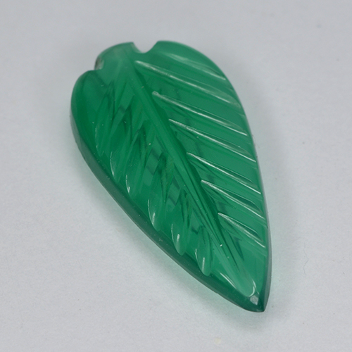 Agate Vert chaud naturelle Taille Fleur, 1.39 ct, Transparent