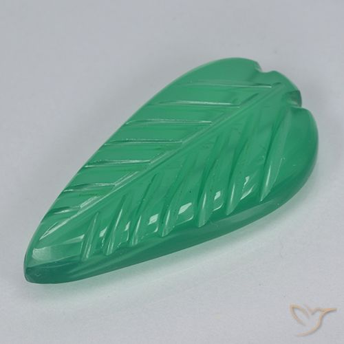 3.92ct Naturel Vert frais Agate, Taille Fleur, Translucide