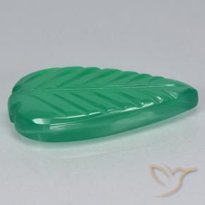 Agate Vert frais naturelle Taille Fleur, 3.92 ct, Translucide