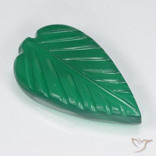 3.77ct Naturel Vert chaud Agate, Taille Fleur, Translucide