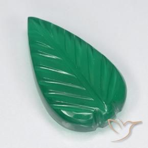 Agate Vert chaud naturelle Taille Fleur, 3.77 ct, Translucide