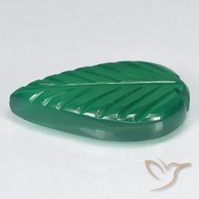 Agate Vert chaud naturelle Taille Fleur, 3.77 ct, Translucide