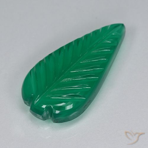 3.51ct Naturel Vert chaud Agate, Fantaisie, Translucide