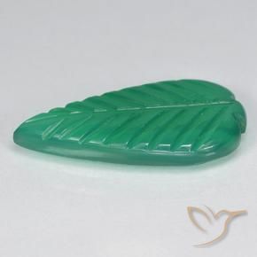 Agate Vert chaud naturelle Taille Fleur, 3.13 ct, Translucide