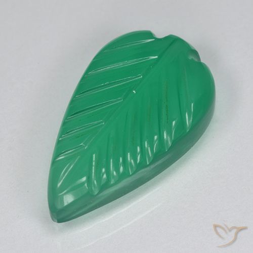 3.60ct Naturel Vert chaud Agate, Taille Fleur, Translucide