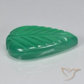 Agate Vert chaud naturelle Taille Fleur, 3.60 ct, Translucide