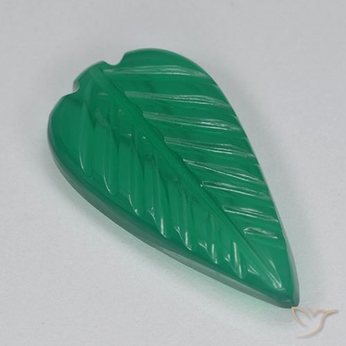 2.69ct Naturel Vert chaud Agate, Taille Fleur, Translucide