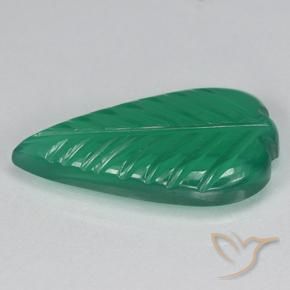 Agate Vert chaud naturelle Taille Fleur, 2.69 ct, Translucide