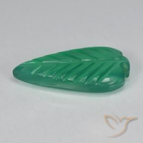 Agate Vert moyen naturelle Taille Fleur, 2.83 ct, Translucide