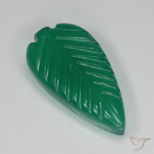3.93ct Naturel Forêt verte Agate, Taille Fleur, Translucide