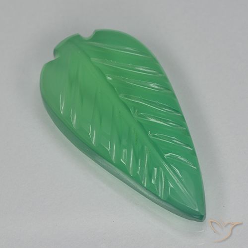 3.55ct Naturel Vert jaunâtre Agate, Taille Fleur, Transparent