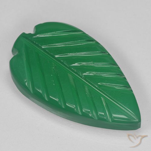 3.88ct Naturel Vert moyen Agate, Taille Fleur, Translucide