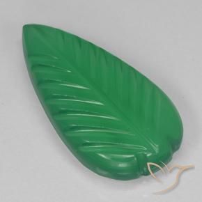 Agate Vert chaud naturelle Taille Fleur, 3.96 ct, Transparent