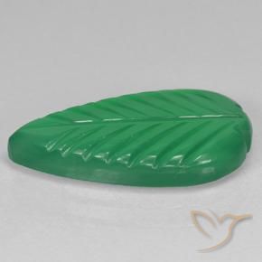 Agate Vert chaud naturelle Taille Fleur, 3.96 ct, Transparent