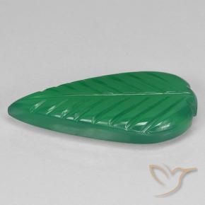 Agate Vert chaud naturelle Taille Fleur, 3.30 ct, Translucide
