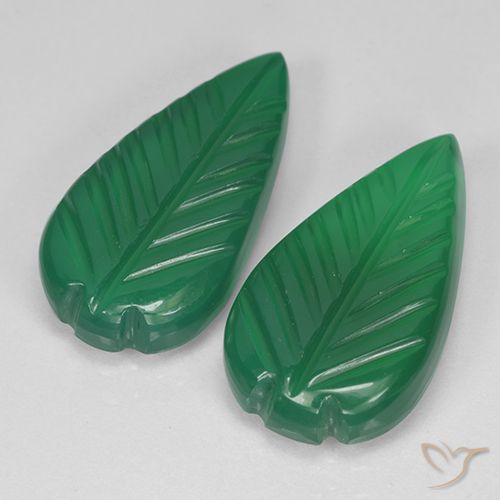 7.55ctw Naturel Vert moyen Agate, Taille Fleur, Translucide