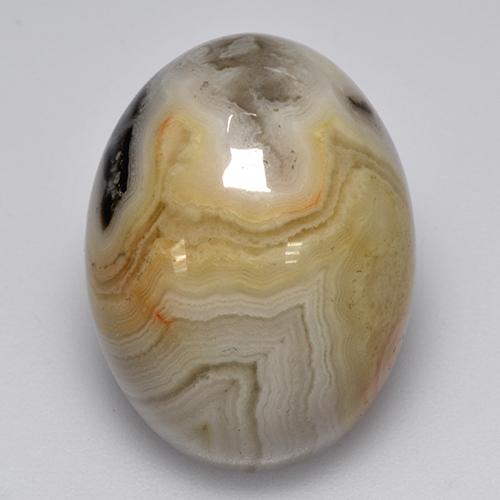 Agate multicolore naturelle coupe ovale, 17,02 ct, opaque
