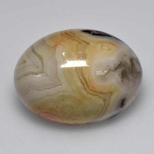Agate multicolore naturelle coupe ovale, 17,02 ct, opaque