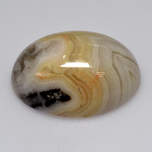 Agate multicolore naturelle coupe ovale, 17,02 ct, opaque