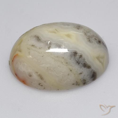 Agate multicolore naturelle coupe ovale, 17,95 ct, opaque