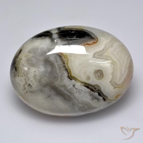 Agate Multicolore naturelle ovale, 44.34 ct, Opaque