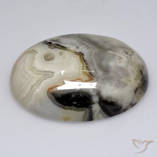 Agate Multicolore naturelle ovale, 44.34 ct, Opaque